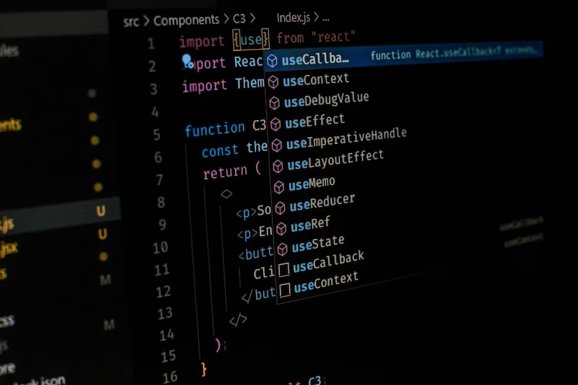 Shot of a Code Editor Using React JS