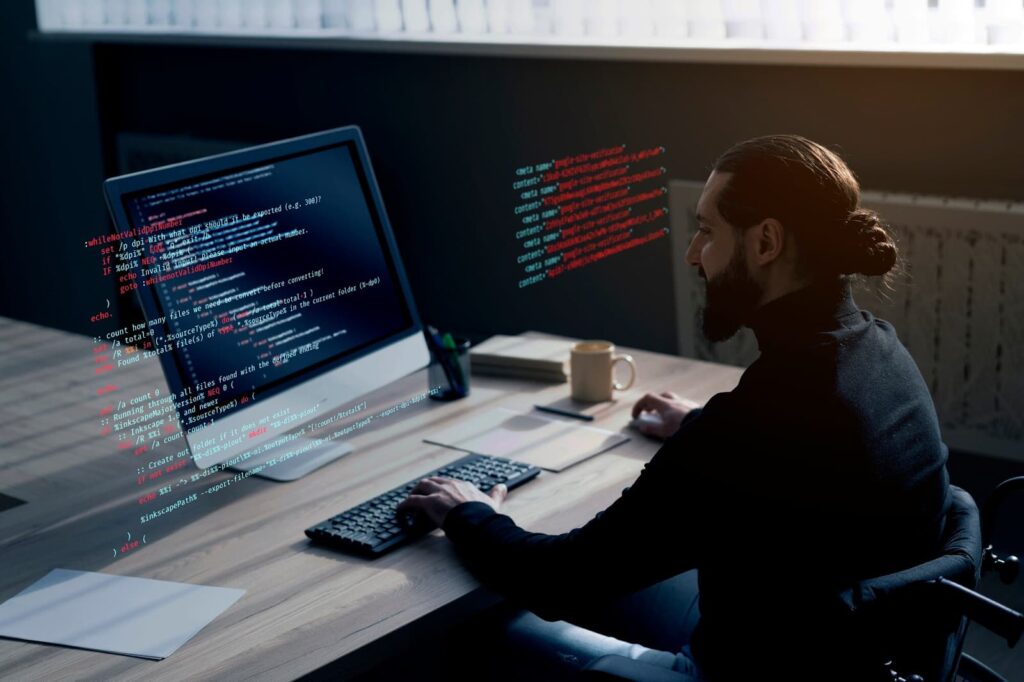 Man working on computer